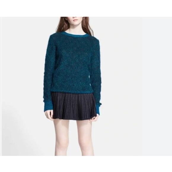 A.L.C. Adina Metallic Wool Mohair Teal Sweater - Picture 1 of 5